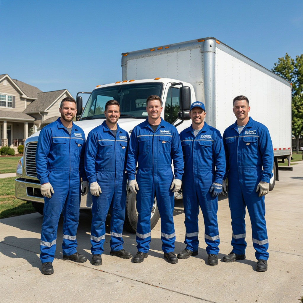 Summit Moving Pros crew ready to move a home