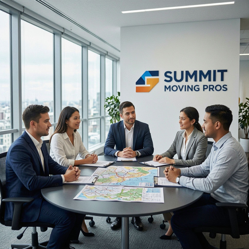 Team meeting at Summit Moving Pros